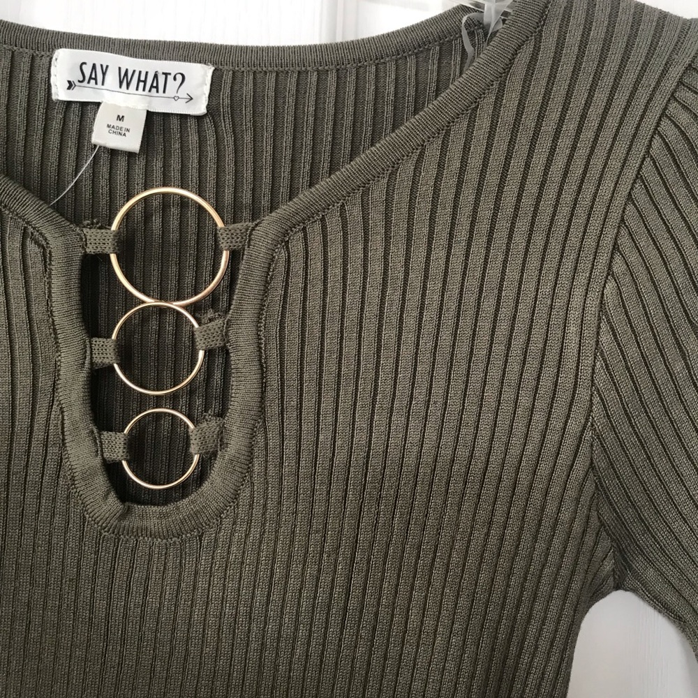 Olive Bodycon Dress - Picture 2 of 5